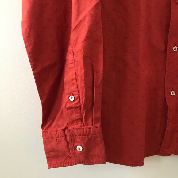 Massimo Dutti BNWT Burnt Orange Jacquard Shirt - Picture 3 of 8